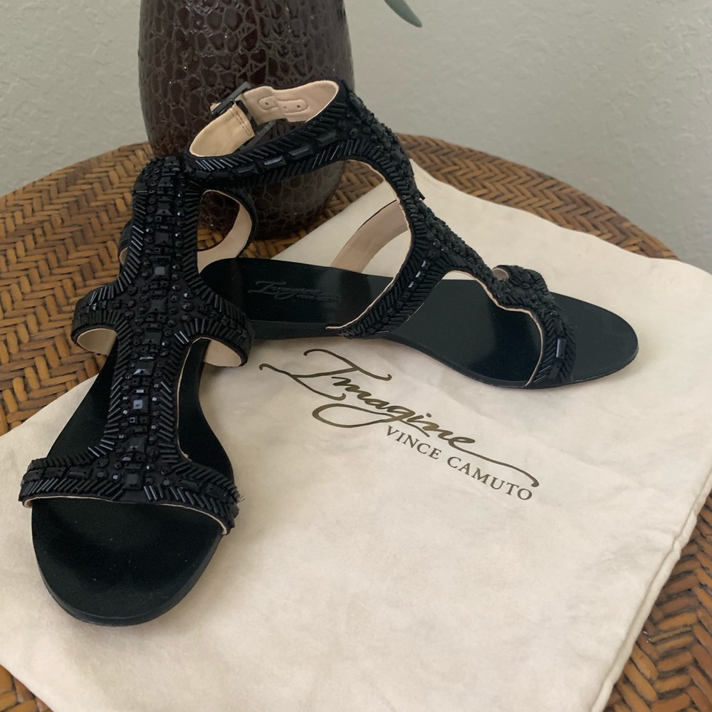 Black Vince Camuto Black beaded Gladiator Sandal - Picture 10 of 10